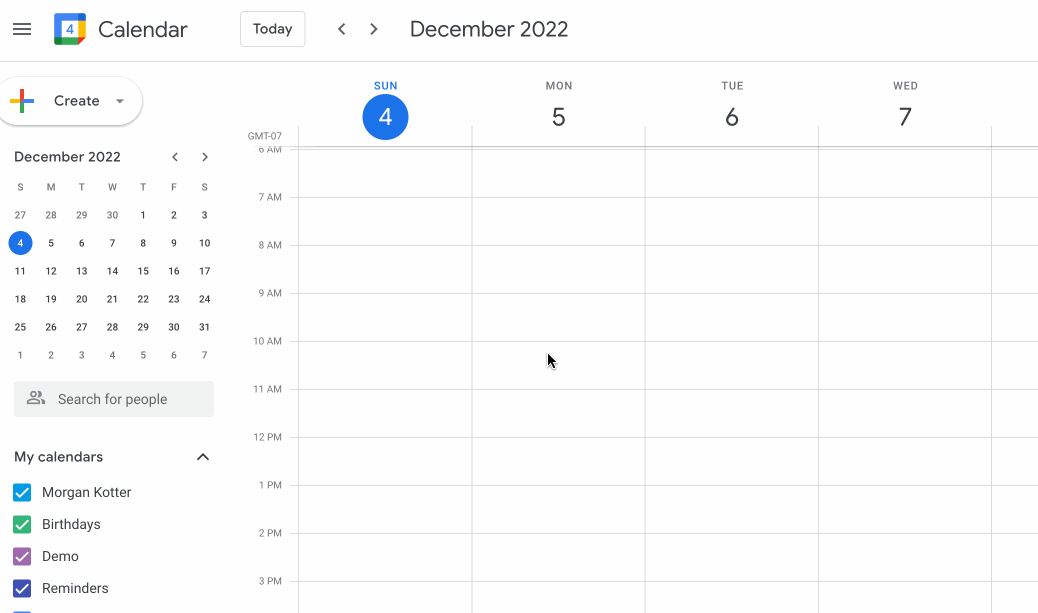 Create event in Google Calendar