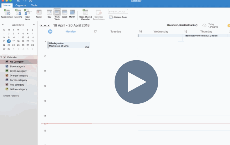 Create event in Outlook