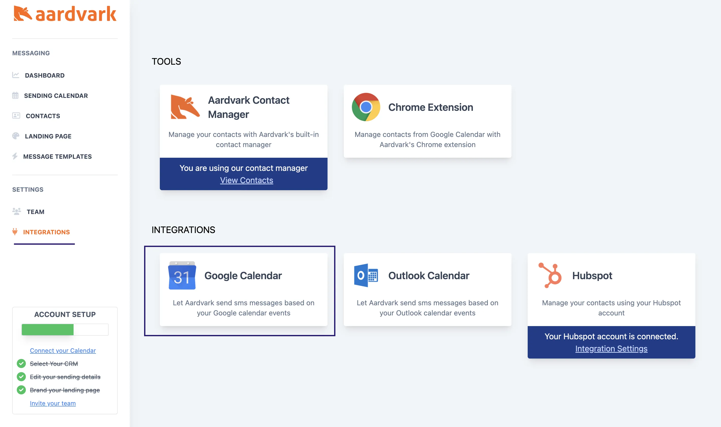 Google Calendar connection