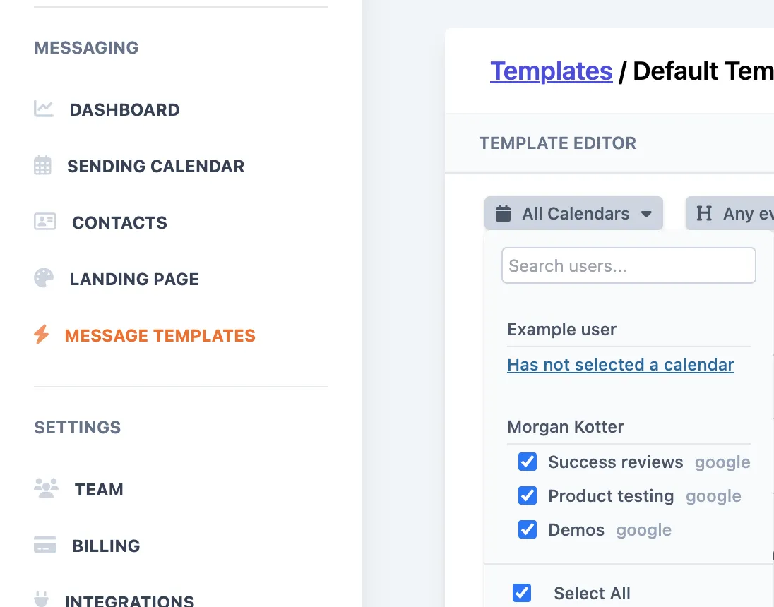Integration settings