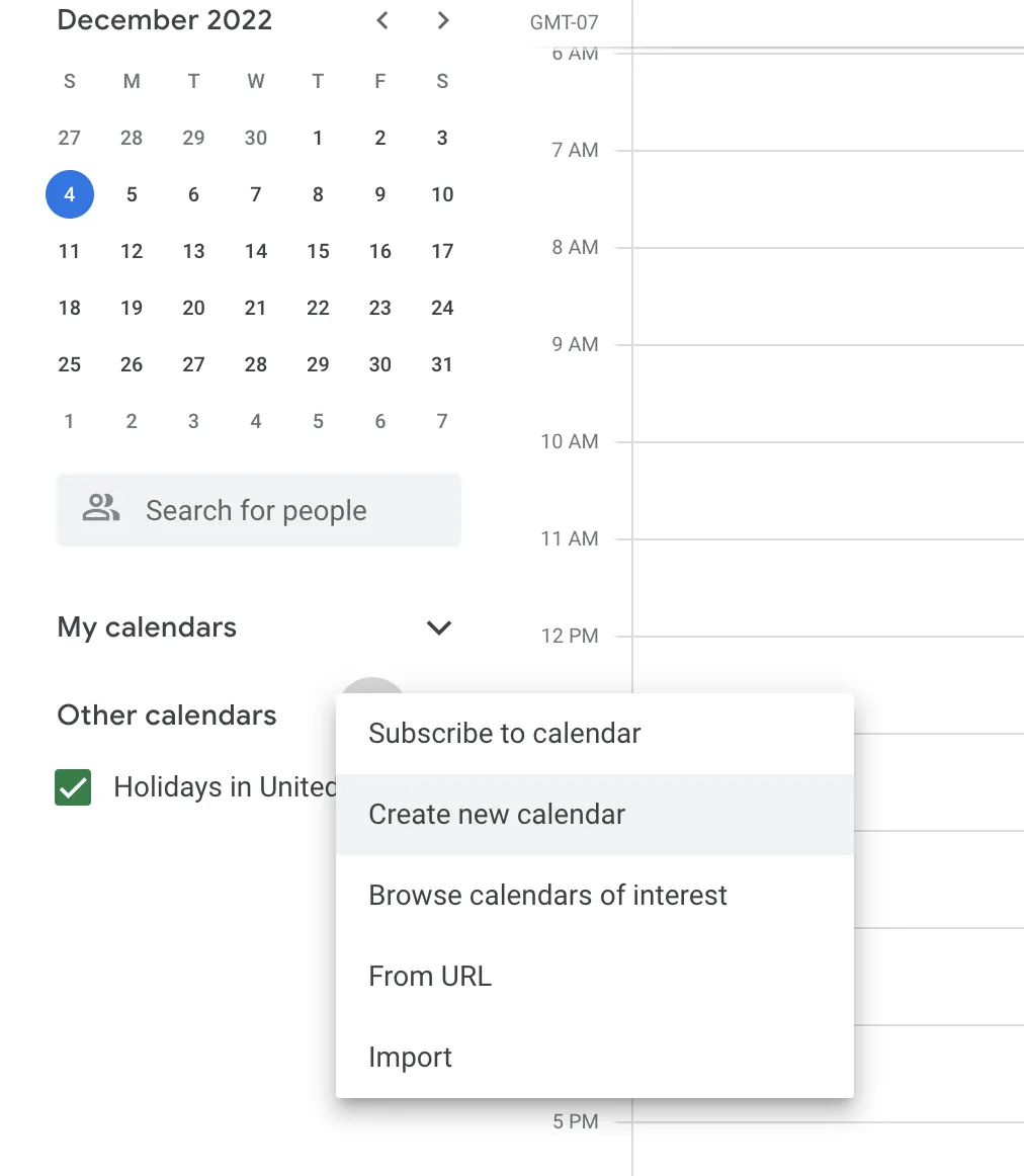 Add calendars in Google