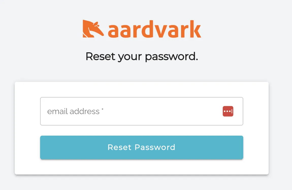 Change or reset aardvark password