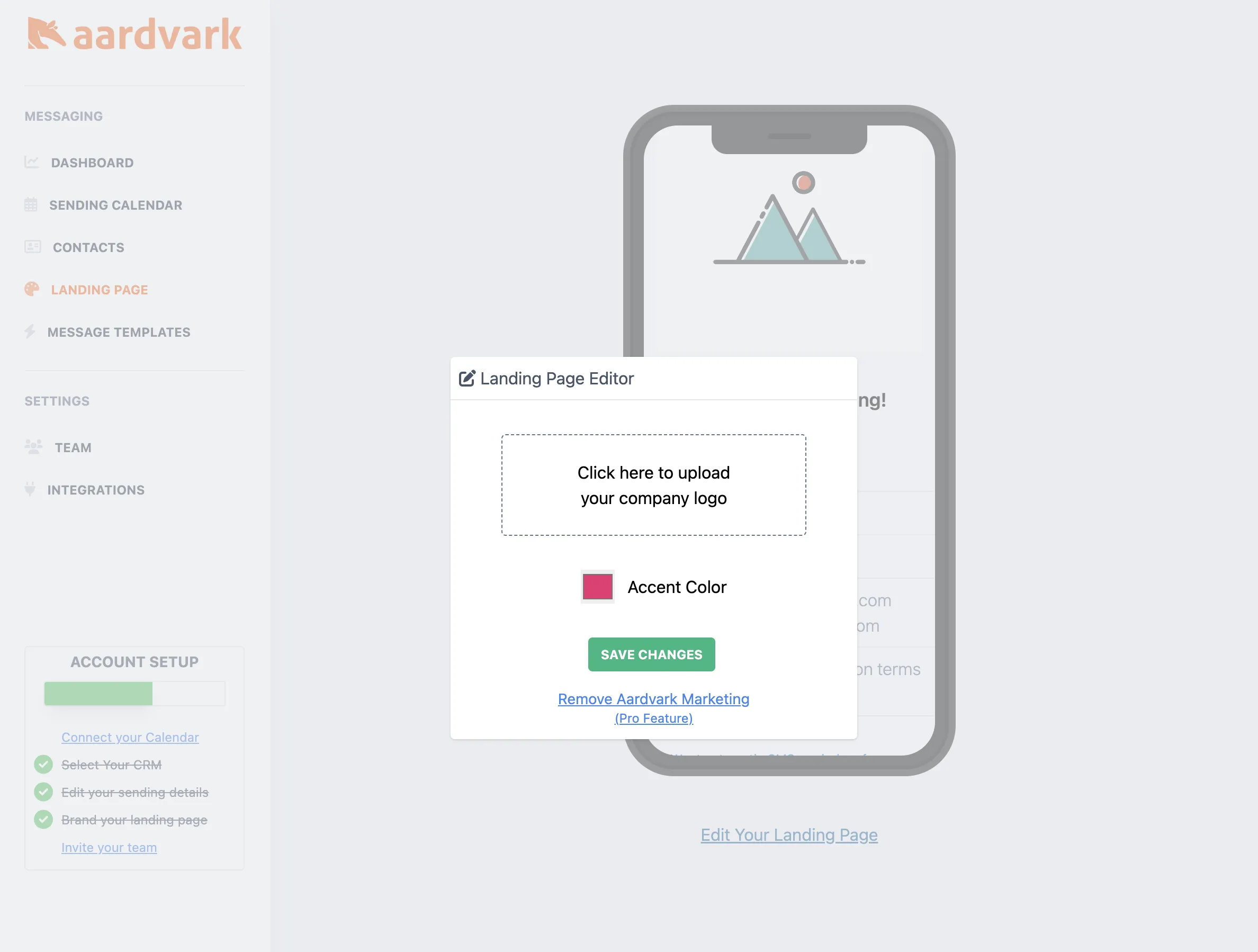 Brand your landing page